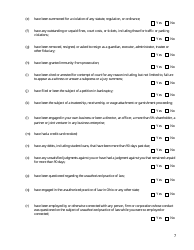 Applicant&#039;s Supplemental Character Questionnaire - Ohio, Page 7