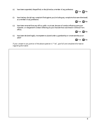 Applicant&#039;s Supplemental Character Questionnaire - Ohio, Page 8