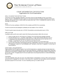 Form SCO-CSD-LAN2323 Application for Oral Examination - Ohio