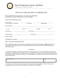 Form SCO-CSD-LAN2323 Application for Oral Examination - Ohio, Page 2