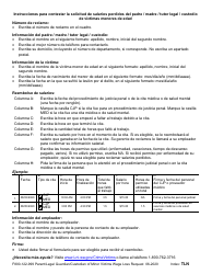 Formulario F800-122-999 Solicitud De Salarios Perdidos Del Padre/Madre/Tutor Legal/Custodio De Victimas Menores De Edad - Washington (Spanish), Page 2