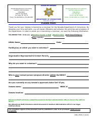 Document preview: Form DOC-3504-V Volunteer Application Form - Nevada
