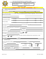 Form DOC3532-V Consent for Release of Criminal History Records - Nevada
