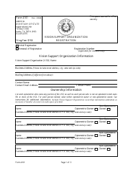 Form 4101 Vision Support Organization Information - Texas, Page 3