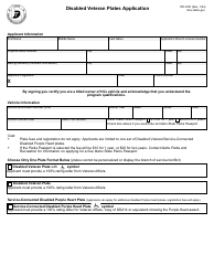 Form ITD3397 Disabled Veteran Plates Application - Idaho