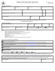 Document preview: Form ITD3587 Military Specialty Plates Application - Idaho