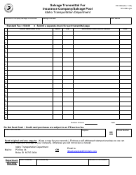 Document preview: Form ITD3206 Salvage Transmittal for Insurance Company/Salvage Pool - Idaho