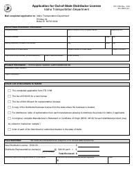 Form ITD3188 Application for Out-of-State Distributor License - Idaho