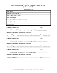 Summer/Fall Aggregate Program for Summer Flounder and Black Sea Bass Application - Rhode Island, Page 2