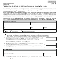 Form 4924 Withholding Certificate for Michigan Pension or Annuity Payments - Michigan