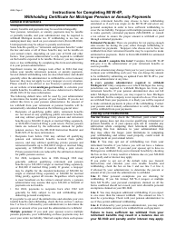 Form 4924 Withholding Certificate for Michigan Pension or Annuity Payments - Michigan, Page 2