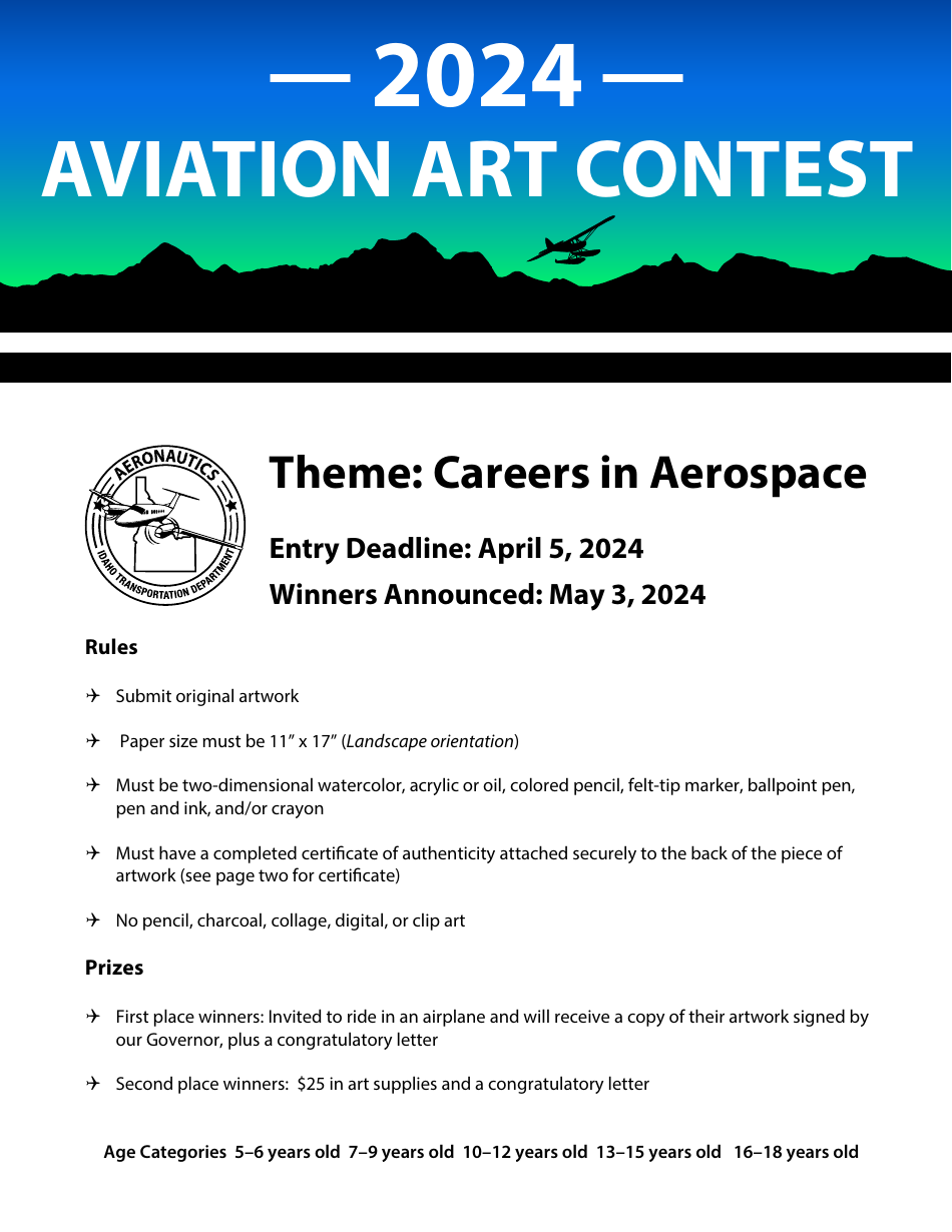 Certificate of Authenticity - Aviation Art Contest - Idaho, Page 1