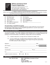 Military Assistance Panel Program Registration - Oregon, Page 2