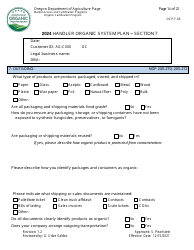 Form OCP.F.60 Handler Organic System Plan - Oregon, Page 14