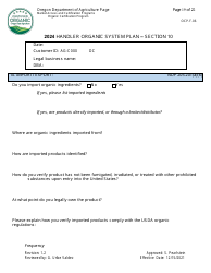 Form OCP.F.60 Handler Organic System Plan - Oregon, Page 19