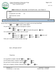 Form OCP.F.60 Handler Organic System Plan - Oregon, Page 21
