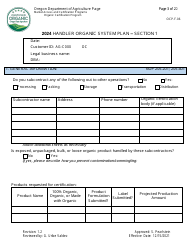 Form OCP.F.60 Handler Organic System Plan - Oregon, Page 3