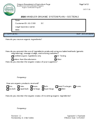 Form OCP.F.60 Handler Organic System Plan - Oregon, Page 5
