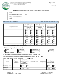 Form OCP.F.60 Handler Organic System Plan - Oregon, Page 7