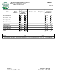 Form OCP.F.60 Handler Organic System Plan - Oregon, Page 8