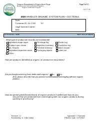 Form OCP.F.60 Handler Organic System Plan - Oregon, Page 9