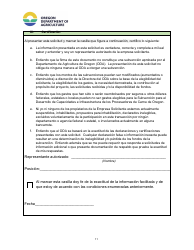 Formulario De Solicitud - Programa De Subvenciones Para El Desarrollo De Infraestructuras Y Capacidades De Procesadode Carne De Oregon - Oregon (Spanish), Page 11