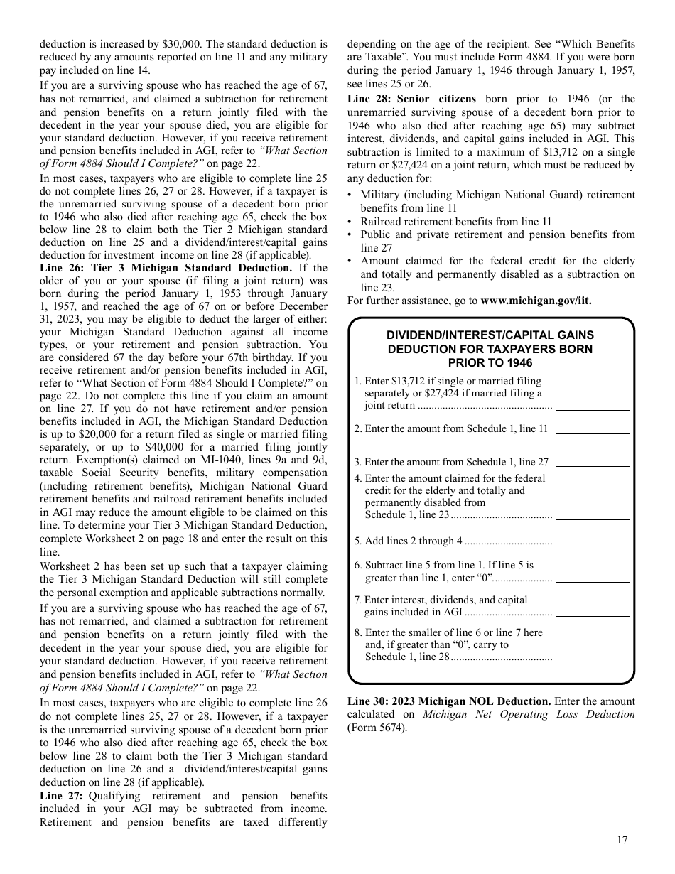 Download Instructions for Form 3423 Schedule 1 Additions and Subtractions PDF, 2023 Templateroller