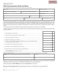 Document preview: Form 5089 Concessionaire's Sales Tax Return - Michigan, 2024