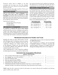 Form MI-1041ES Michigan Estimated Income Tax Voucher for Fiduciary and Composite Filers - Michigan, Page 2