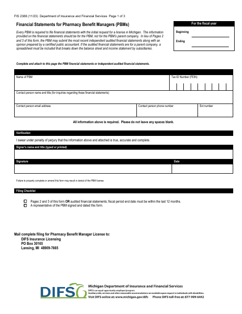 Form FIS2388  Printable Pdf