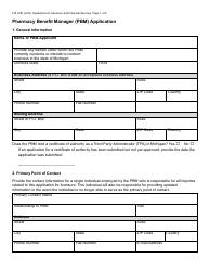 Form FIS2391 Pharmacy Benefit Manager (Pbm) Application - Michigan