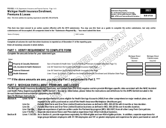 Document preview: Form FIS0322 Michigan Health Insurance Enrollment, Premiums & Losses - Michigan, 2023