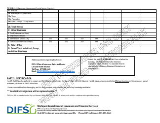 Form FIS0322 Michigan Health Insurance Enrollment, Premiums &amp; Losses - Michigan, Page 4