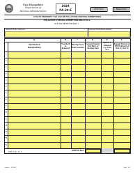 Form PA-20-E Utility Property Tax List of Pollution Control Exemptions - New Hampshire