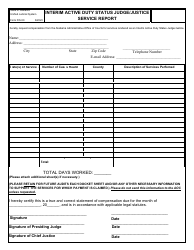 Form FIS-50 Interim Active Duty Status Judge/Justice Service Report - Alabama