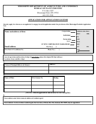 Application for Applicator&#039;s License - Mississippi