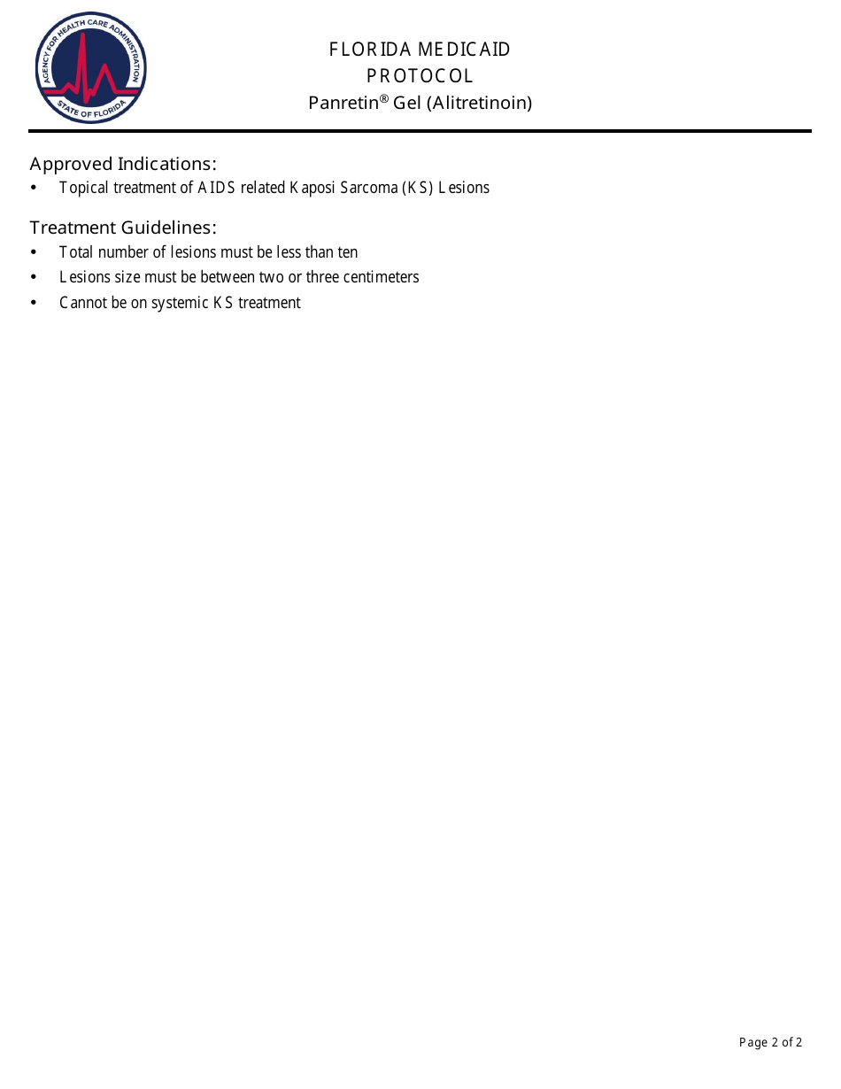 Florida Medicaid Prior Authorization - Panretin - Florida, Page 2