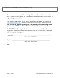 UDAF Form PRA Retail Food Establishment Plan Review Application - Utah, Page 12
