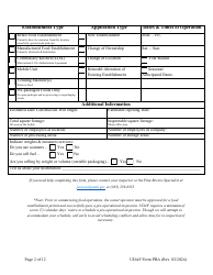 UDAF Form PRA Retail Food Establishment Plan Review Application - Utah, Page 2