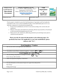 UDAF Form PRA Retail Food Establishment Plan Review Application - Utah, Page 5