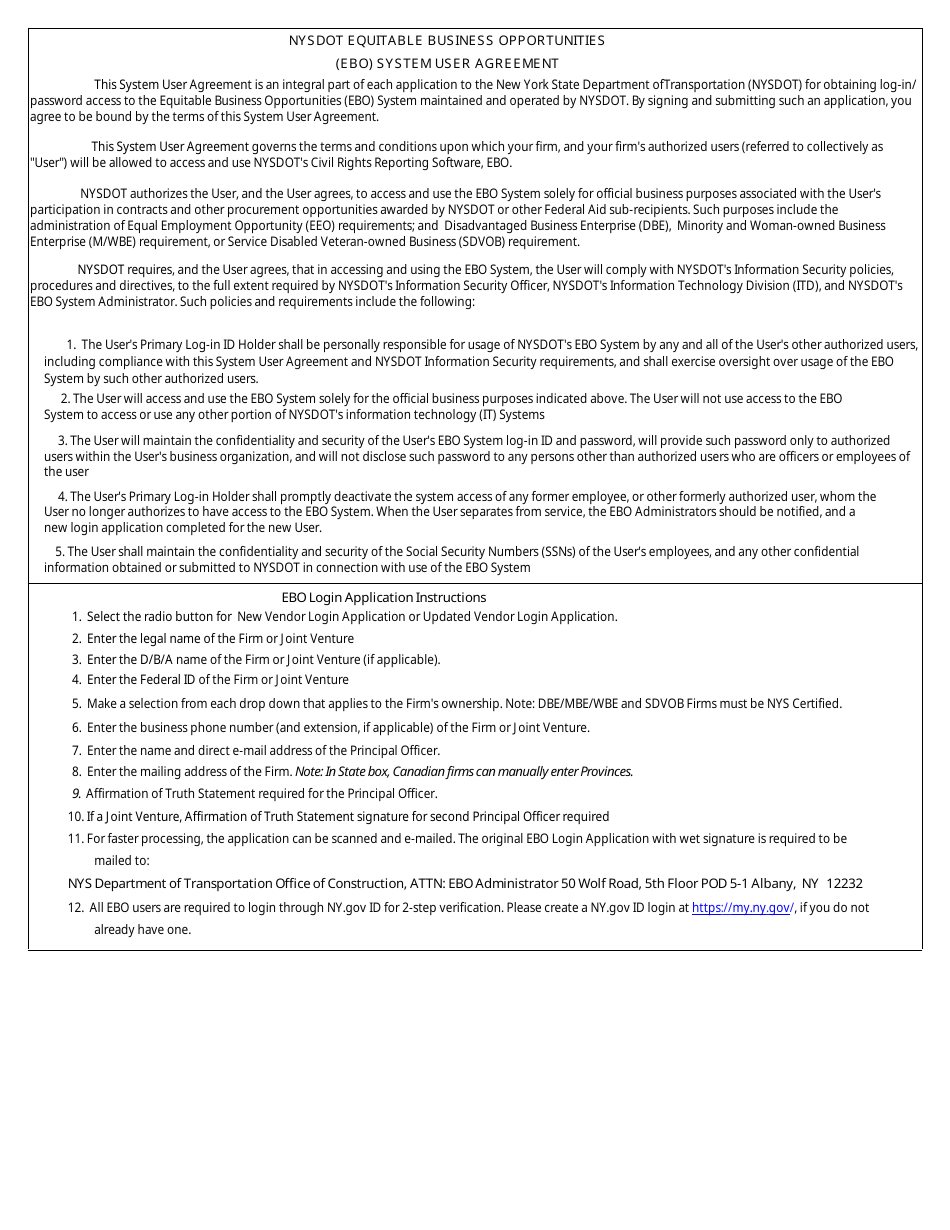 Equitable Business Opportunity (Ebo) Login and Password Application - New York, Page 2