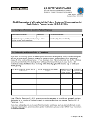 Form CA-40 Designation of a Recipient of the Federal Employees&#039; Compensation Act Death Gratuity Payment Under 5 U.s.c. 8102a