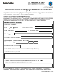 Form CA-42 Official Notice of Employees&#039; Death for Purposes of Feca Section 8102a Death Gratuit