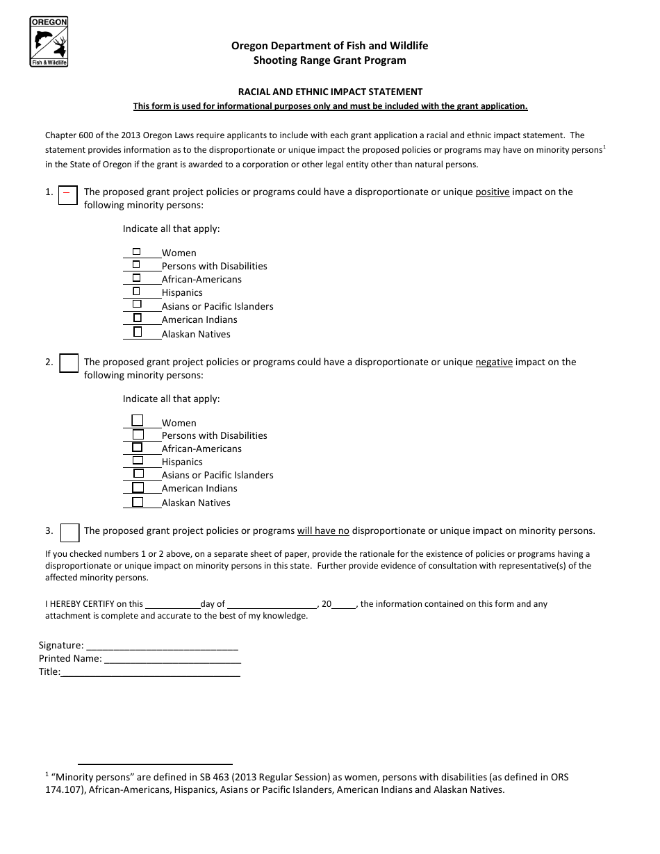Shooting Range Grant Cost Share Application - Oregon, Page 13