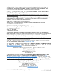 Formulario 1361 Formulario De Presentacion De Quejas En Materia De Derechos Civiles - Mississippi (Spanish), Page 4