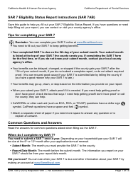 Form SAR7AB Sar 7 Eligibility Status Report Instructions - California