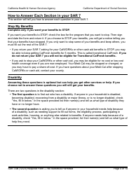 Form SAR7AB Sar 7 Eligibility Status Report Instructions - California, Page 4