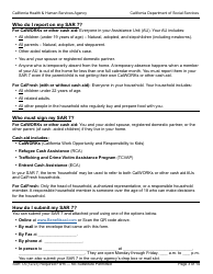 Form SAR7A Sar 7 Eligibility Status Report Instructions - California, Page 3