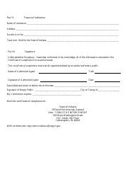 Certificate of Compliance by Non-participating Manufacturer Regarding Escrow Payment - Indiana, Page 4