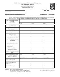 API Form J Mass Balance Reporting Form - Rhode Island